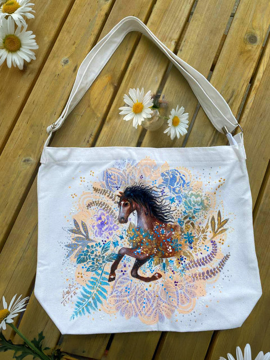 Elegant hand painted Tote bag